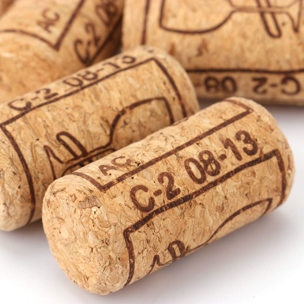 Tebery 100 Pack #8 Natural Wine Corks, 7/8" x 1 3/4" Premium Straight Cork, Wine Stopper for Corking Wine Making Art Projects