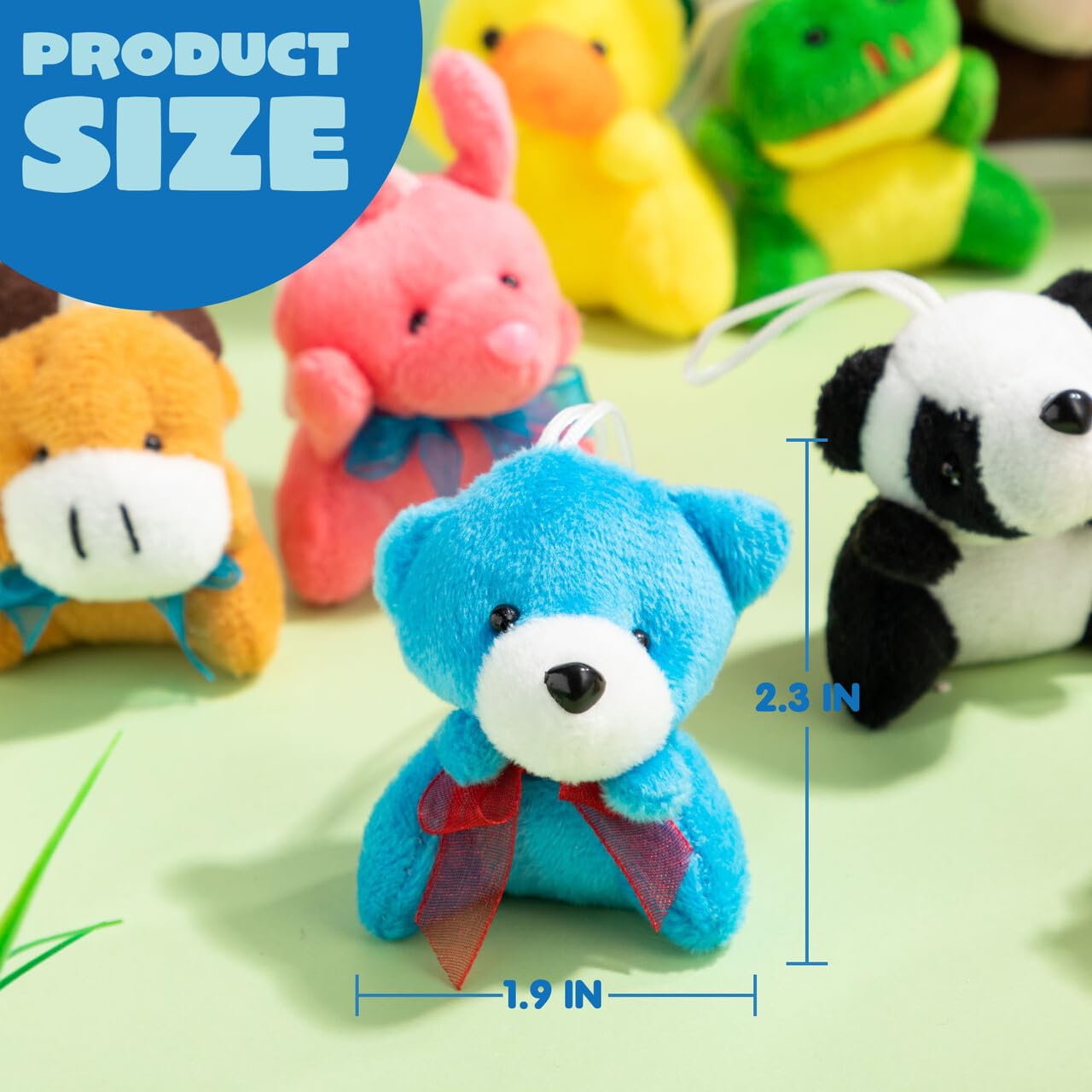 JOYIN 72 Pack Mini Animal Plush Toy Assortment (72 Units 3" Each),Bulk Stuffed Animals Party Favors for Kids, Small Animals Plush Keychain Decoration, Carnival Prizes, Birthday Treasure Box Toys