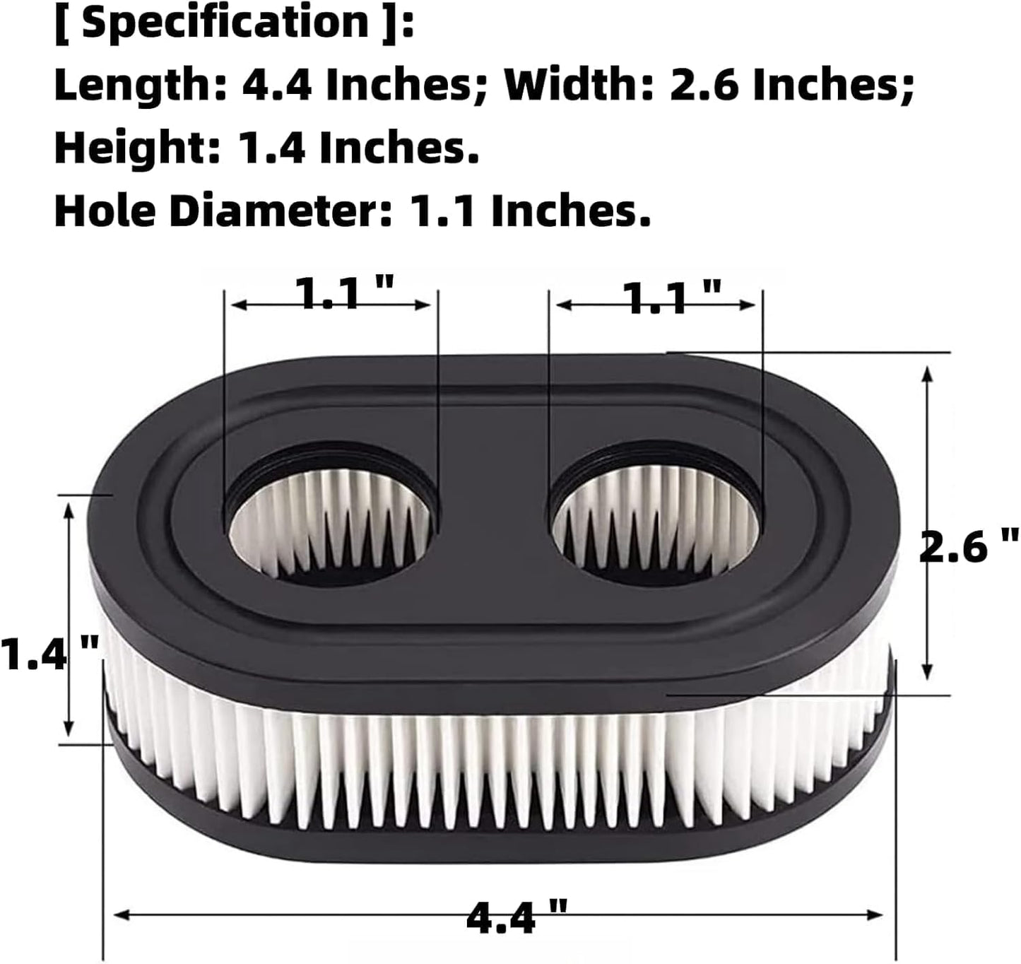 Skiennix Air Filter - 4Pcs Replacement Cartridge for Lawn Mower Engines | Fits 4247, 5432, 550E Series