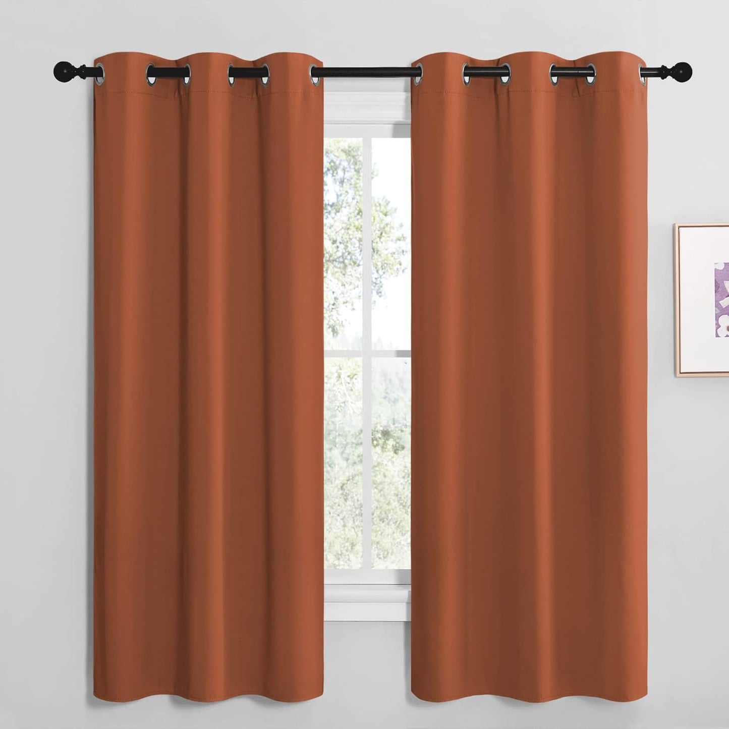 NICETOWN Blackout Curtains - Thermal Insulated Drapes for Privacy | Burnt Orange, 42 x 68 Inches
