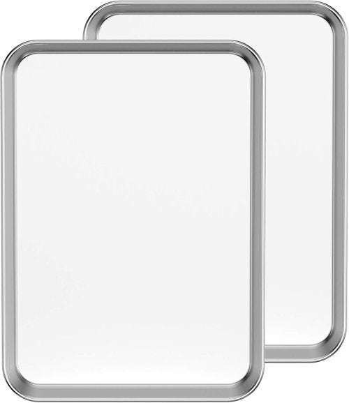 Bastwe Baking Sheet Set - 18 Inch Commercial Grade Stainless Steel Pans | Non-Toxic & Easy Clean
