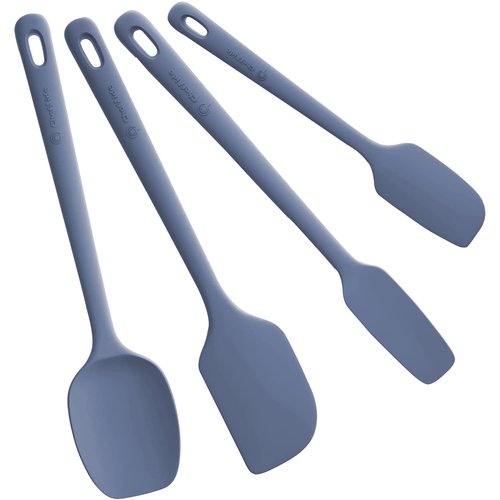 ChefAide 4 Pieces Silicone Spatula Set, Food Grade Rubber Spatula, Upgrade Strong Handle with Ergonomic Grip, Heat Resistant for Nonstick Cookware, Cooking