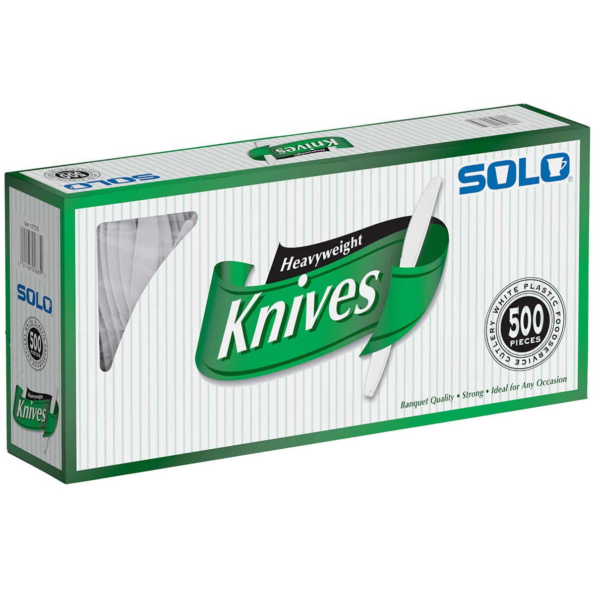 SOLO CUPS 827271 Heavyweight Plastic Cutlery, Knives, White, 7 in, 500/Carton