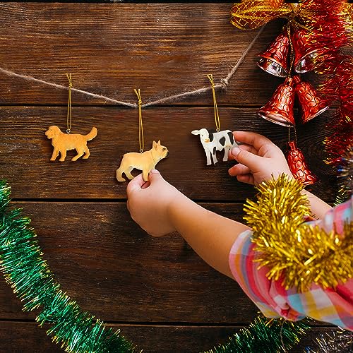 Huwena 24PCS Christmas Farm Animal Ornaments - Rustic Tree Decorations