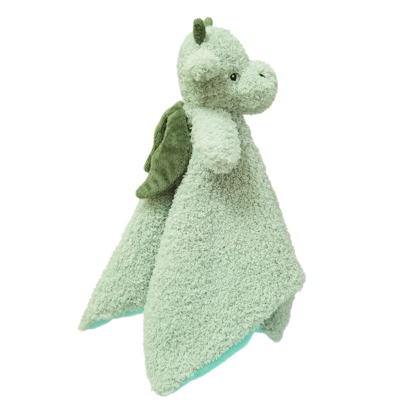 Doindute Baby Green Dragon Soft Stuffed Animal Security Blanket, Plush Dinosaur Character Lovey Blanket, Baby Shower/Nursery Gift, Newborn Infant Toddler Snuggle Blankie for Boys Girls, 14 Inches