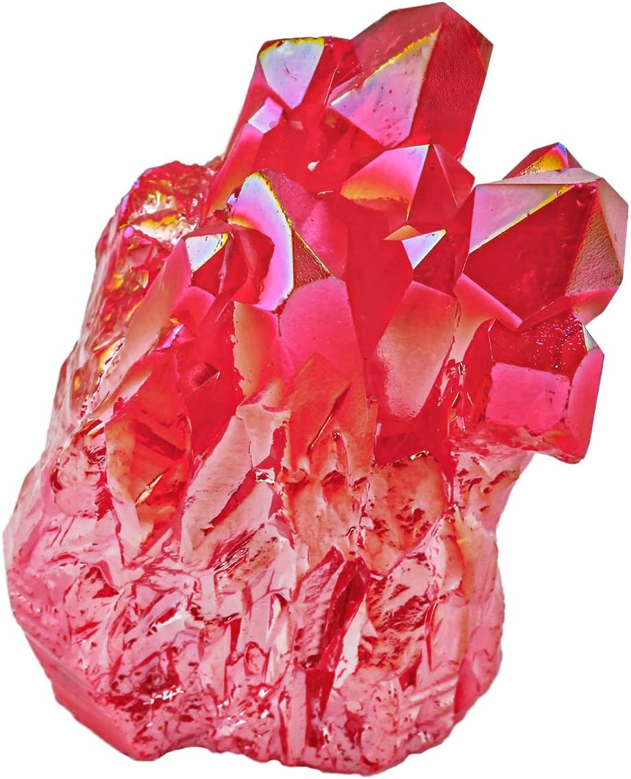 Red Titanium Coated Quartz Geode Druzy Crystal Cluster Specimen - 0.2-0.3lb