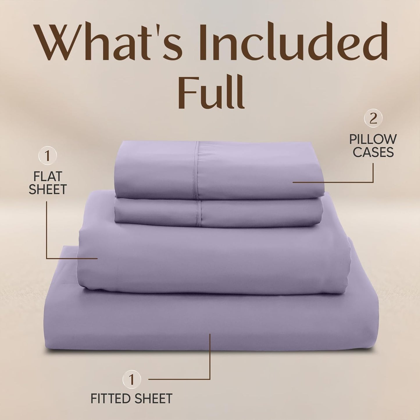 Utopia Bedding Full Size Sheet Set - Soft, Breathable Microfiber - 4 Pieces in Lavender