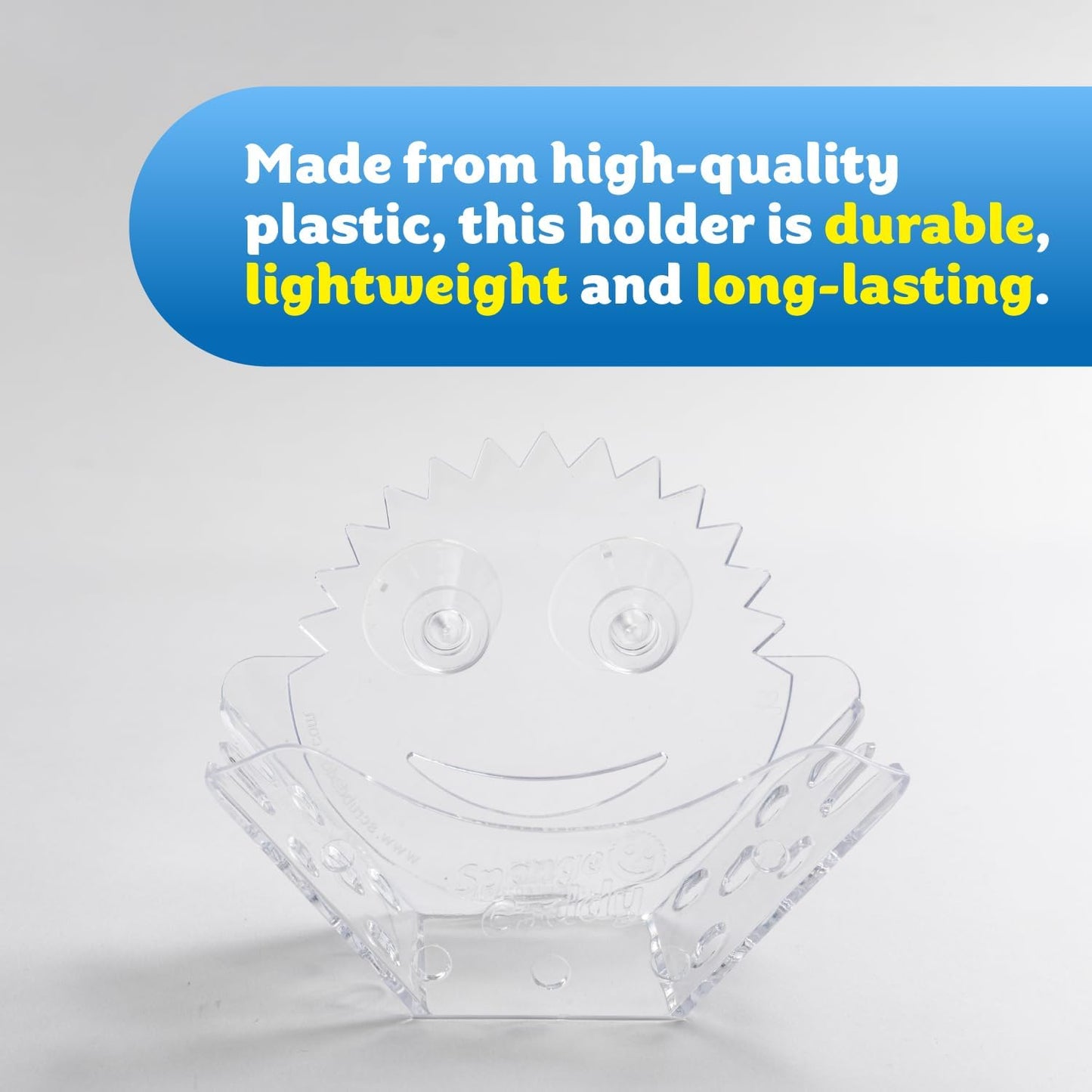 Scrub Daddy Sponge Holder - Self-Draining Kitchen Caddy with Universal Suction | Dishwasher Safe (1 Count)