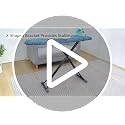 KINGBOARD Ironing Board with Silicone Iron Mat - Blue, 13x43 Inch, Adjustable Height