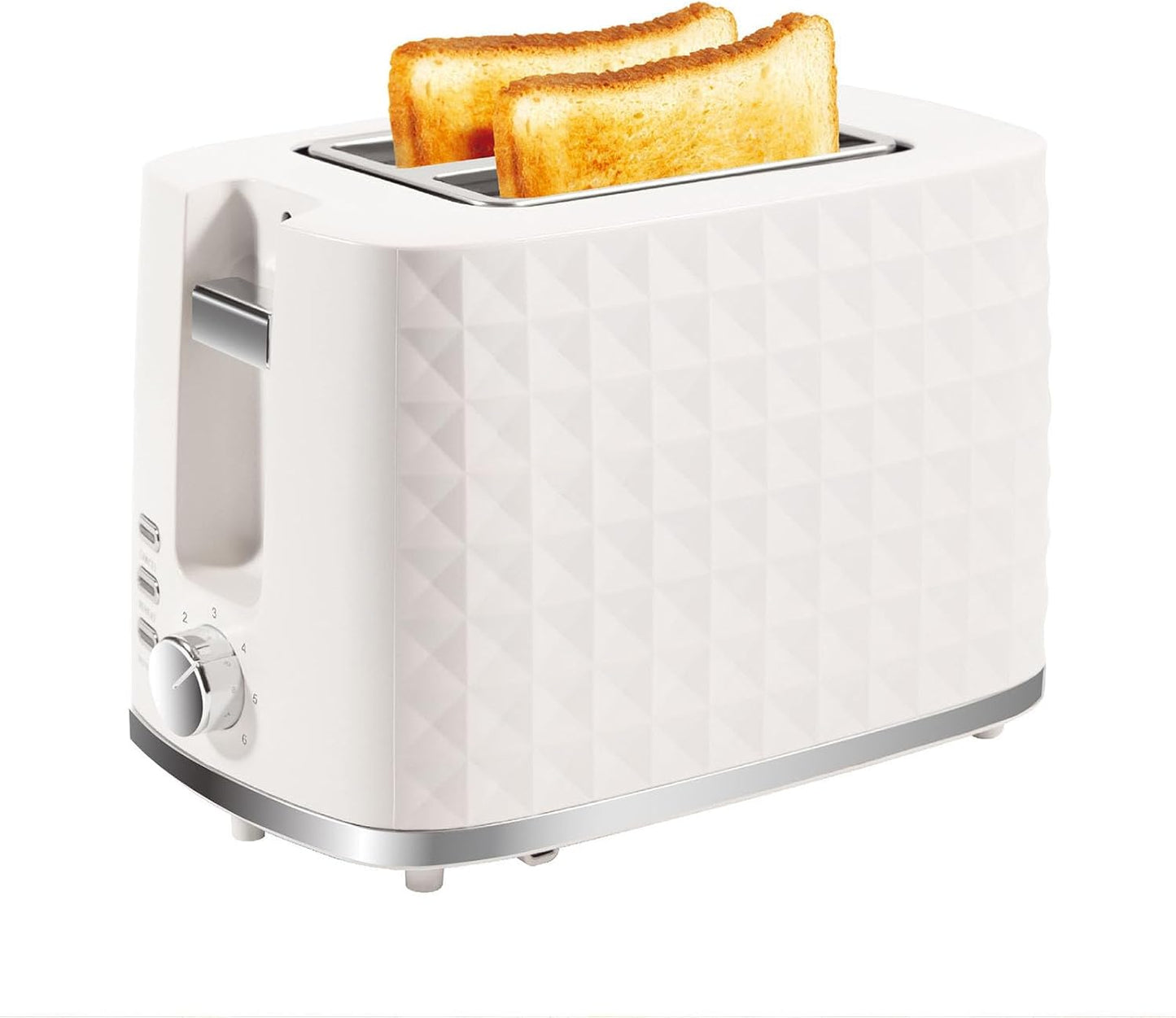 Skiennix 2-Slice Toaster - Wide Slot with Cancel, Bagel & Defrost Functions | Removable Tray & 6 Settings, Beige