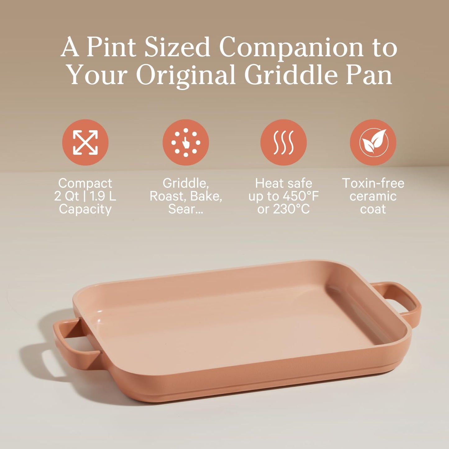Our Place Mini Griddle Pan | 9" (2 Qt) Nonstick Ceramic Griddle Pan for Stovetop & Oven | PFAS-Free, Oven-Safe up to 450°F, Easy-Grip Handles | Spice