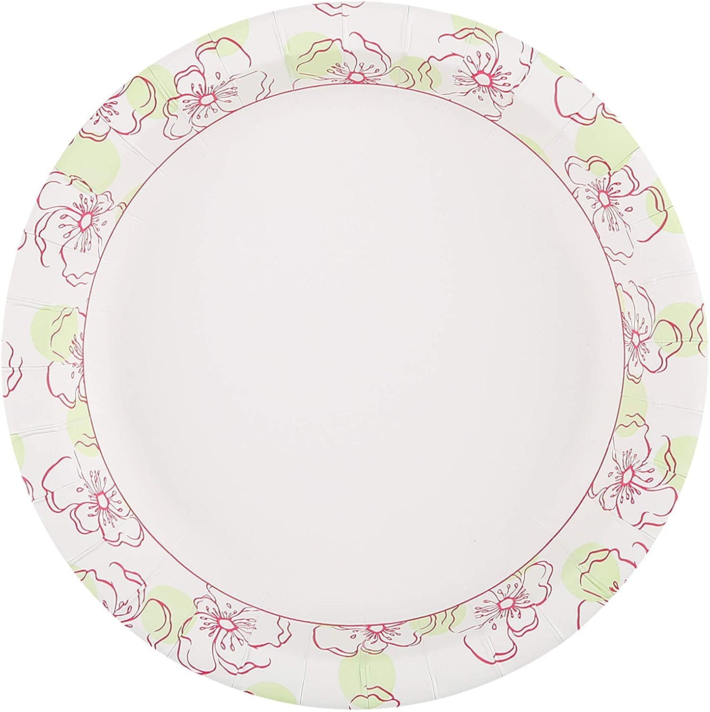Glad Disposable Paper Plates, Pink Floral Pattern, 8.5 Inch Round, Soak Proof Coating, Microwave Safe, Cut Resistant, Sturdy for Dinner, Parties, and Everyday Meals, 50 Count - 12 Pack