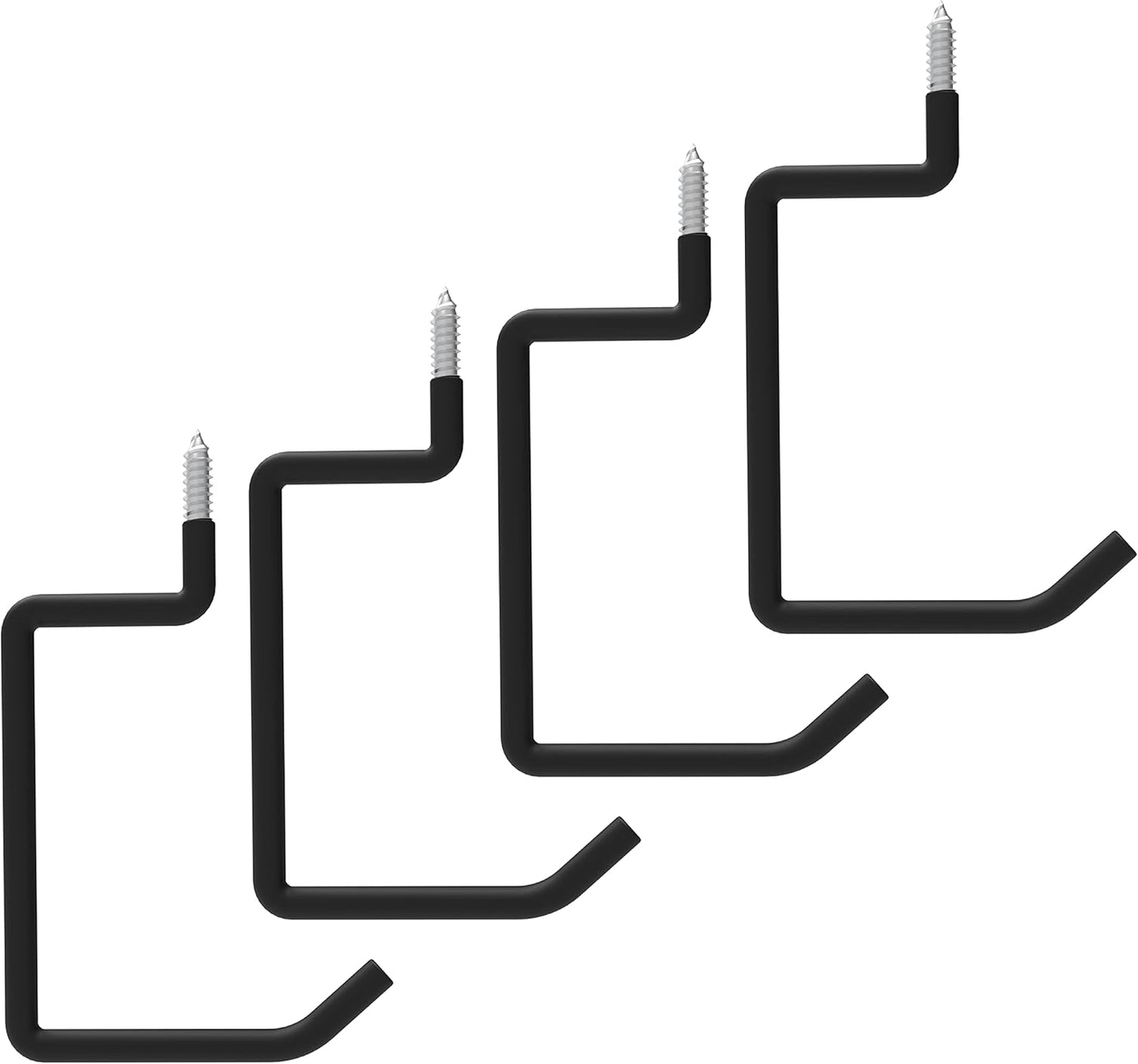 Unp POETISKE Heavy-Duty Screw-In Ladder Bike Hooks | Wall-Mounted Garage Organizer - 4-Pack