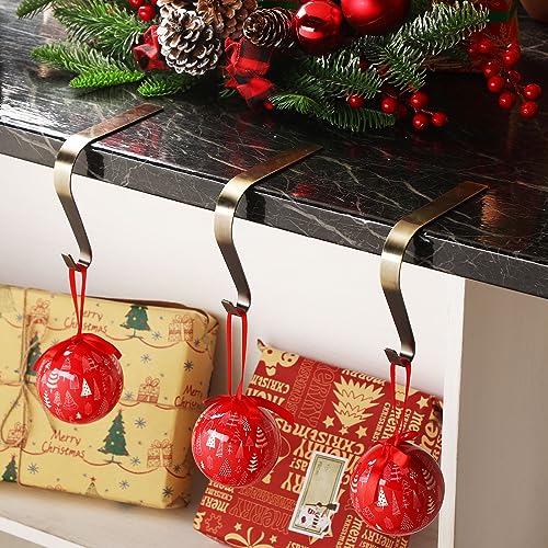 Tenceur Bronze Christmas Stocking Holders Set of 16 for Mantel & Fireplace