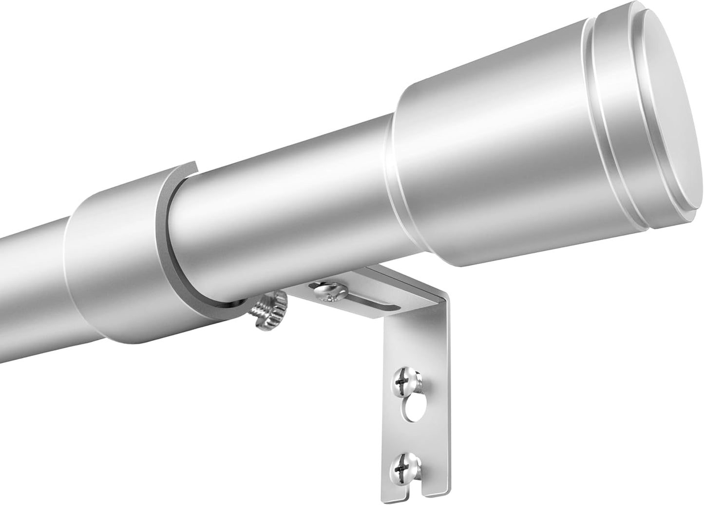 Skiennix 1” Diameter Silver Curtain Rods - Heavy Duty Adjustable Window Treatment, 30-120 Inch, Ideal for Bedroom & Living Room