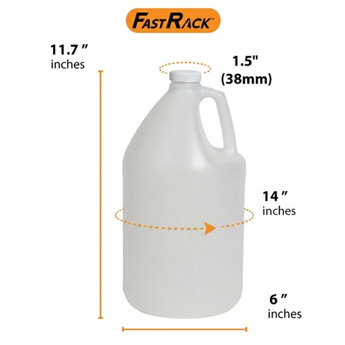 FastRack 2-Pack 1 Gallon Water Bottle Plastic Jug Container with Lid | White Food Grade Gallon Water Jug, BPA-Free, Leak-Proof Pitcher With Lid Fermentation, Brewing, Storage & More