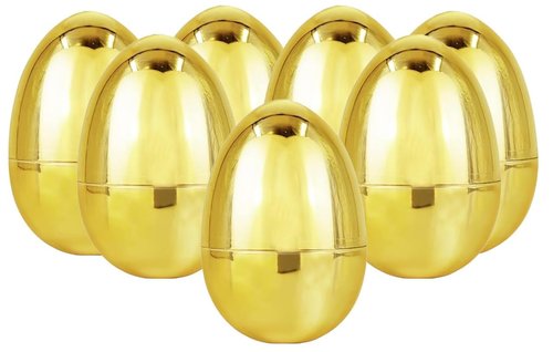 Chochkees 6 Inch Jumbo Golden Easter Eggs 6 Pack Metallic Gold, Goodie Basket Prize, 6" Inch (6-Pack)