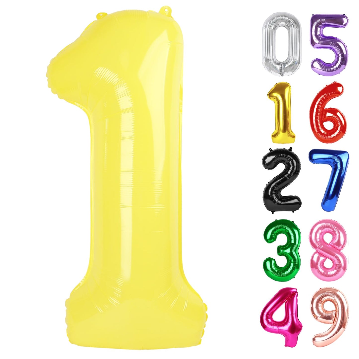 Yellow Number 1 Balloon 40 Inch, 1st Birthday Balloon for Baby Boy Girl Toddler First Birthday Decorations, Shiny Yellow Party Supplies