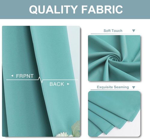 ChrisDowa Small Window Curtains - Thermal Insulated Grommet Room Darkening Panels | Aqua, 52 x 36 Inches