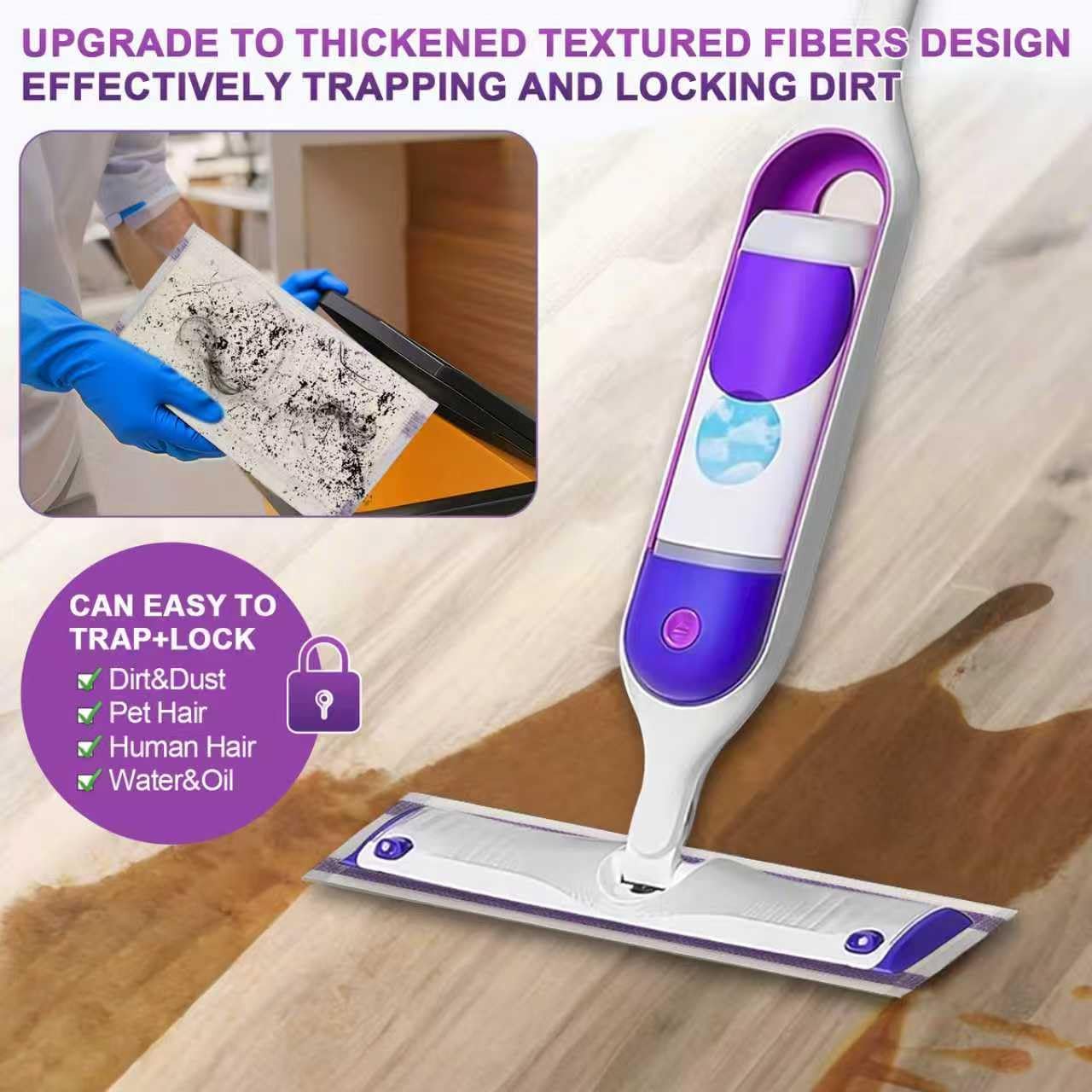 Skiennix Disposable Mop Pad Refills - 20 Super Absorbent Pads for Efficient Floor Cleaning