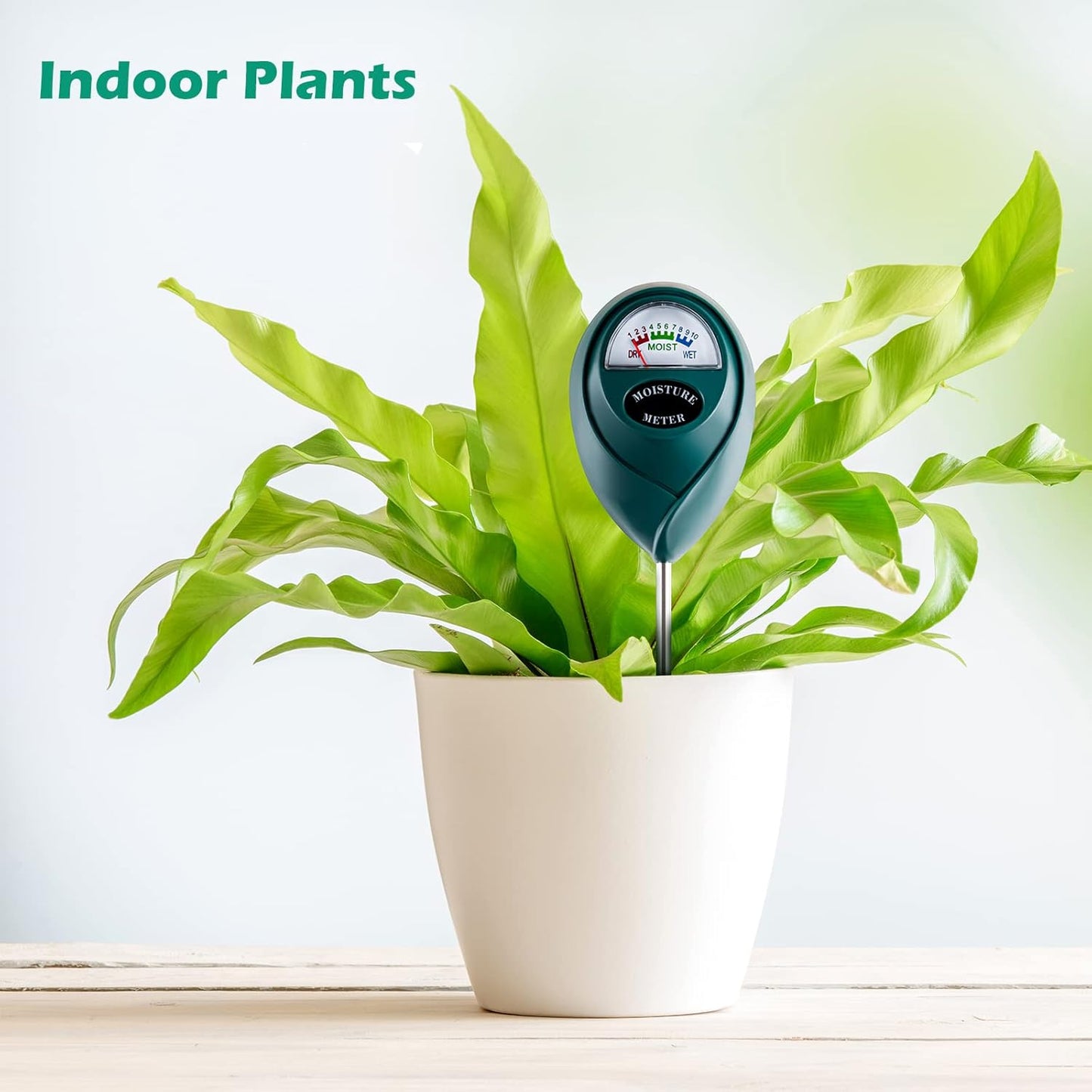 Skiennix Soil Moisture Meter - Accurate Plant Watering Tool for Indoor & Outdoor Use | No Batteries Needed (Green)