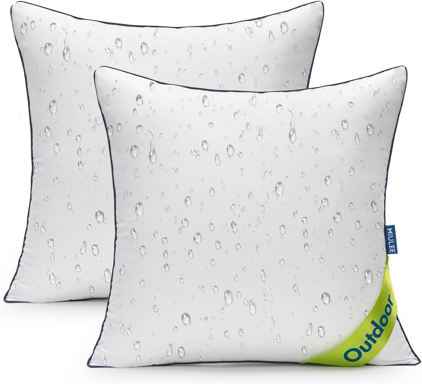 MIULEE Outdoor Pillow Inserts - Water Resistant Decorative Cushions | 18x18 Inches, Pack of 2 for Sofa & Patio