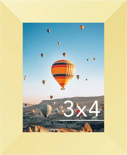 JCJMY 3x4 Gold Picture Frame - Versatile Wall & Tabletop Display with Shatter-Resistant Plexiglass