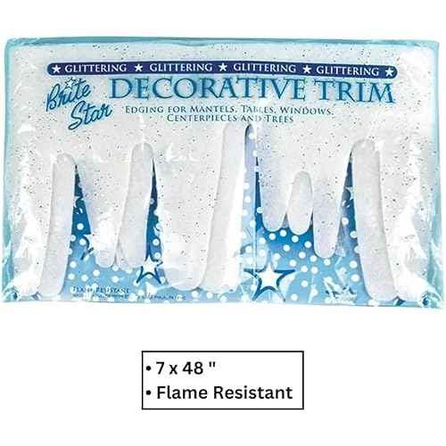 Brite Star Christmas Decorations Sparkle Icicle Trim, White (30-566-00)