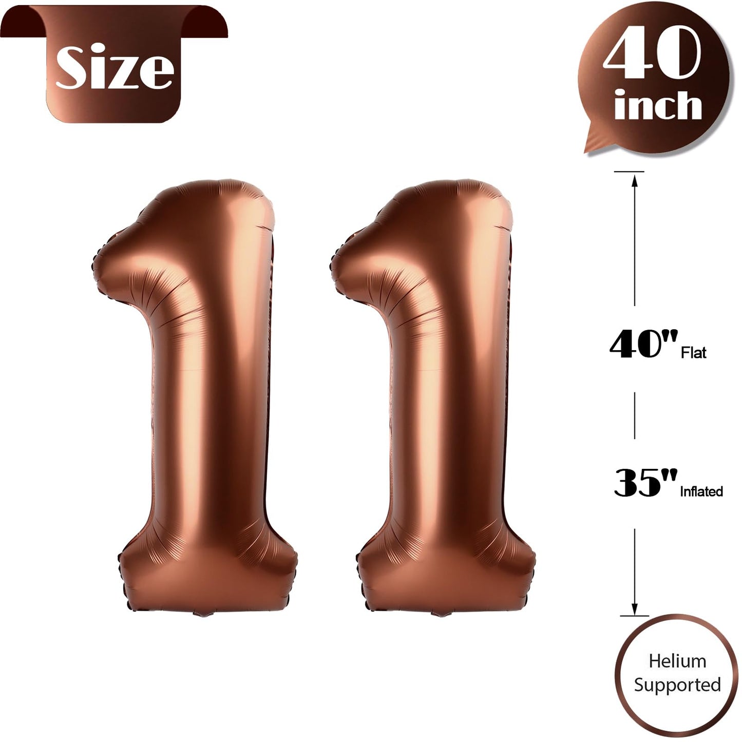 Dark Brown Number 13 Balloon 40 inch, Coffee Brown 13 Number Balloons, 13th Birthday Decorations, Chocolate 13 Year Old Girls Boys Dark Brown Party Supplies