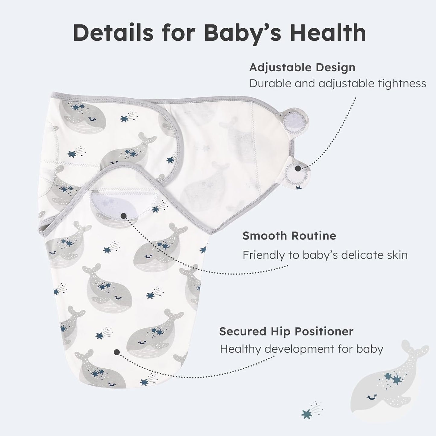 Yoofoss Baby Swaddles - 100% Cotton Adjustable Swaddle Sack for Newborns | 0-3 Months, 3 Pack, Soft & Breathable