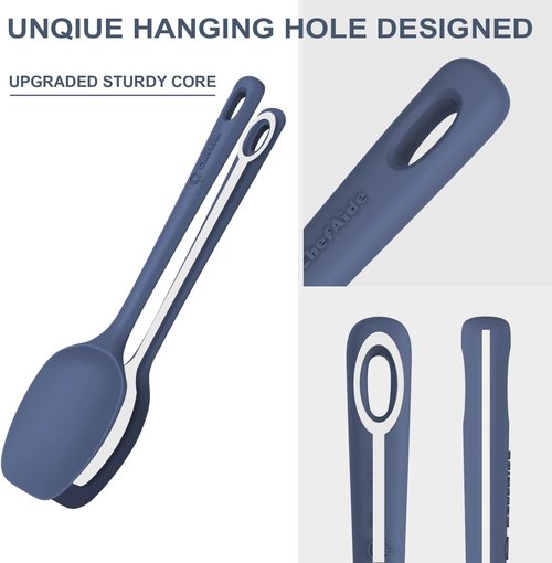 ChefAide Silicone Spatula Set - 5 Pieces, Ergonomic Heat Resistant Rubber Up to 600°F for Nonstick Cookware