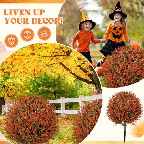 Lunmon 24-Inch Artificial Topiary Trees Set - 2 Pack Outdoor Golden Lavender