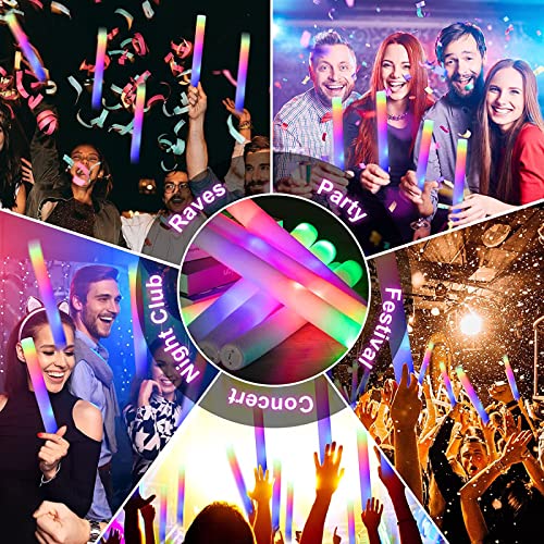 Taotuo 108PCS Glow Stick Bulk - LED Foam Glow Sticks for Parties, Weddings, Halloween, Christmas & Events