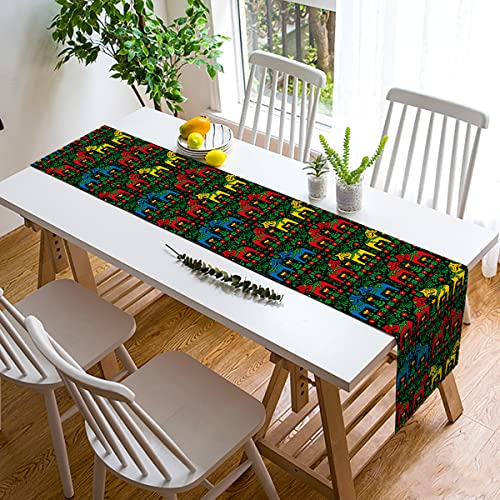 Nepnuser Christmas Swedish Dala Horse Folk Table Runner Scandinavian Gift Sweden Decoration Rustic Home Kitchen Dining Room Table Decor-72inches