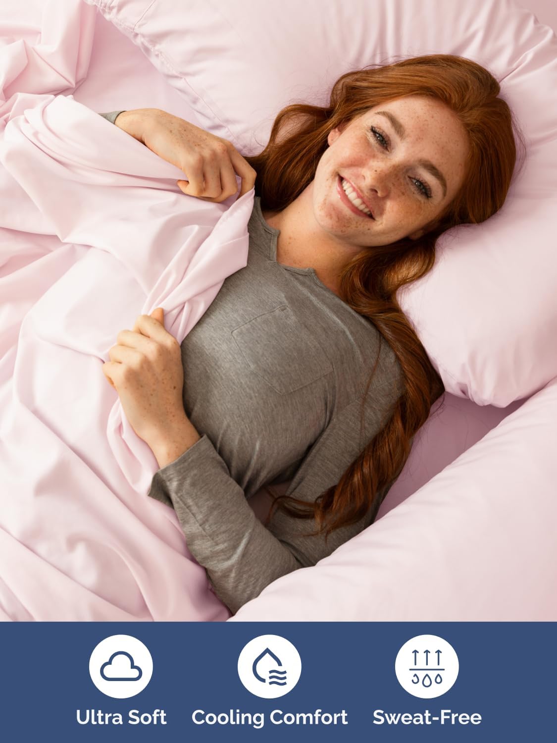 Skiennix Extra Deep Full Sheet Set - 6 Piece Breathable Cooling Bedding - Soft Wrinkle-Free Lavender Pink