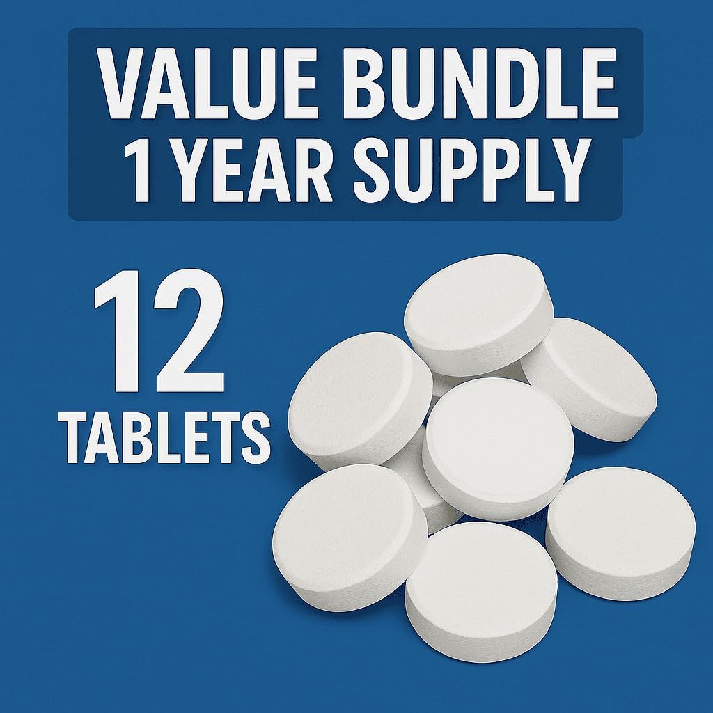 **Jetted Tub Cleaner | 12 Active Cleaning Tablets for Whirlpool & Spa Baths - Septic Safe & Effective**