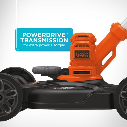 BLACK+DECKER 3-In-1 Electric Lawn Mower, Weed Eater & Edger - 12-Inch, 6.5 Amp Power