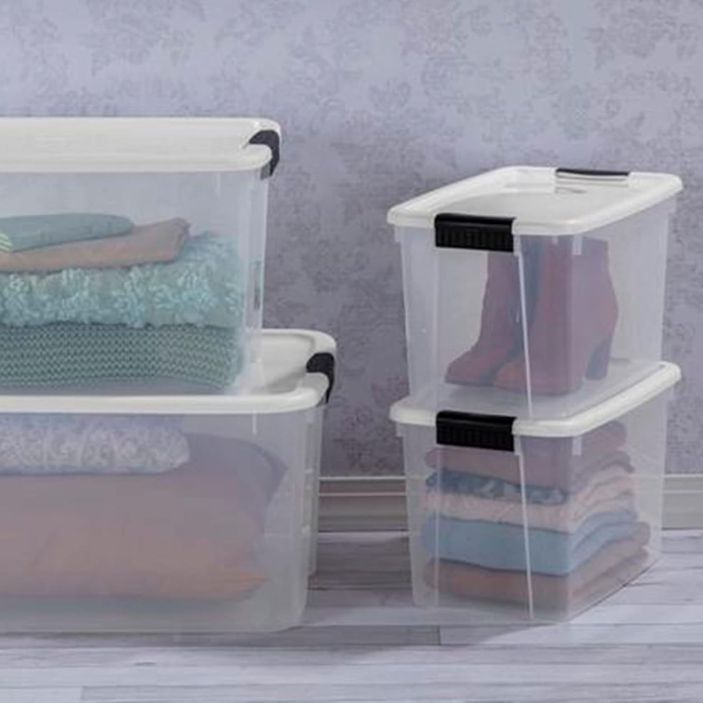 Sterilite 30 Quart Ultra Latching Storage Bins - Clear Plastic Organizing Containers for Home & Office