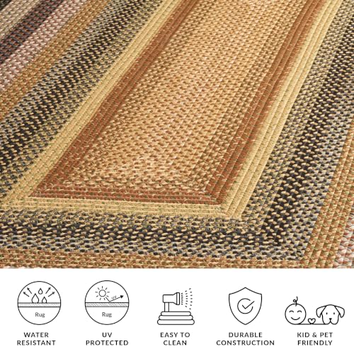 4x6 Oval Braided Area Rug - Multi Color Farmhouse Coastal Style