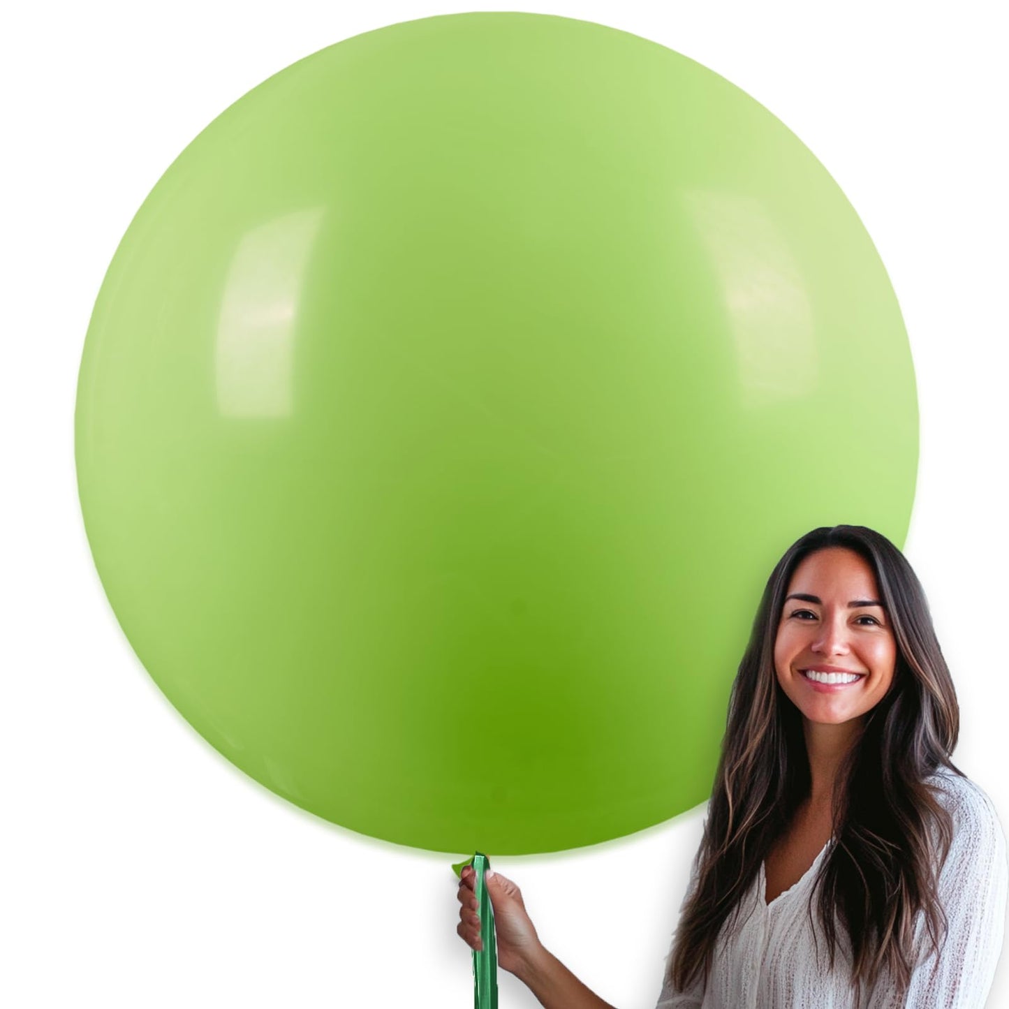 PartyWoo Lime Green Balloons 4pcs 36 Inch Light Green Latex Helium Balloons for Graduation Wedding Baby Shower Anniversary Birthday Dinosaur Jungle Golf Football Theme Party Decorations Green-Y6