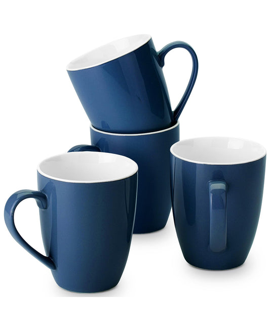 BTaT- Coffee Mugs, Set of 4, 16oz, Fine Bone China Porcelain, Navy Blue Coffee Mugs for Coffee Mug Set, Large Coffee Mugs 16 OZ, Coffee Cups Set, Ceramic Coffee Mug sets, Coffee Cup Set, Blue Mugs