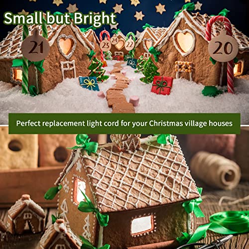6FT Accessory Light Cord with Single LED Bulb, Blow Mold Replacement Light Kit, C7 Clip Light with One Bulb On/Off Switch & 2-Prong Plug for Salt Lamp, Christmas Village House, Craft Projects, 2 Packs