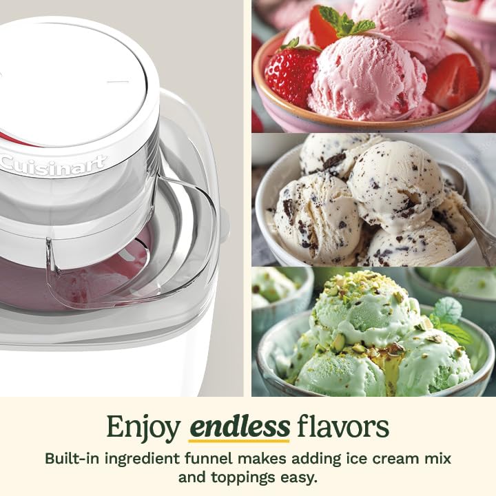 Cuisinart 1 Pint Wonder Ice Cream Maker - White, Compact, Fast
