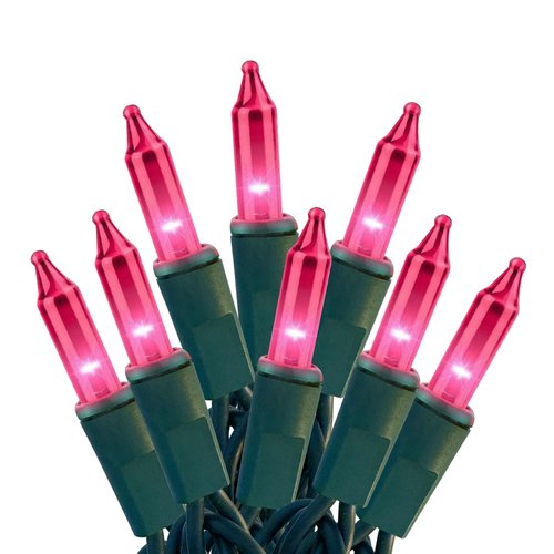 HISHINY Christmas Lights 100 Count Pink Christmas Tree String Lights with Green Wire for Outdoor Indoor Christmas Decorations Wedding Decorations Valentines Day Decor,UL Certified (21feet)