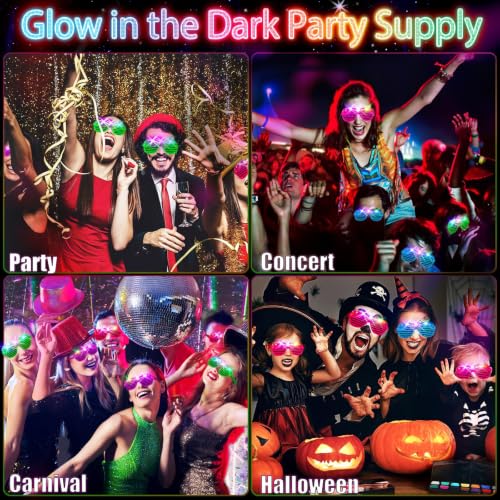 SHQDD 75PCS LED Light Up Glasses - Neon Party Favors & Glow in Dark Party Supplies (Variation 75)