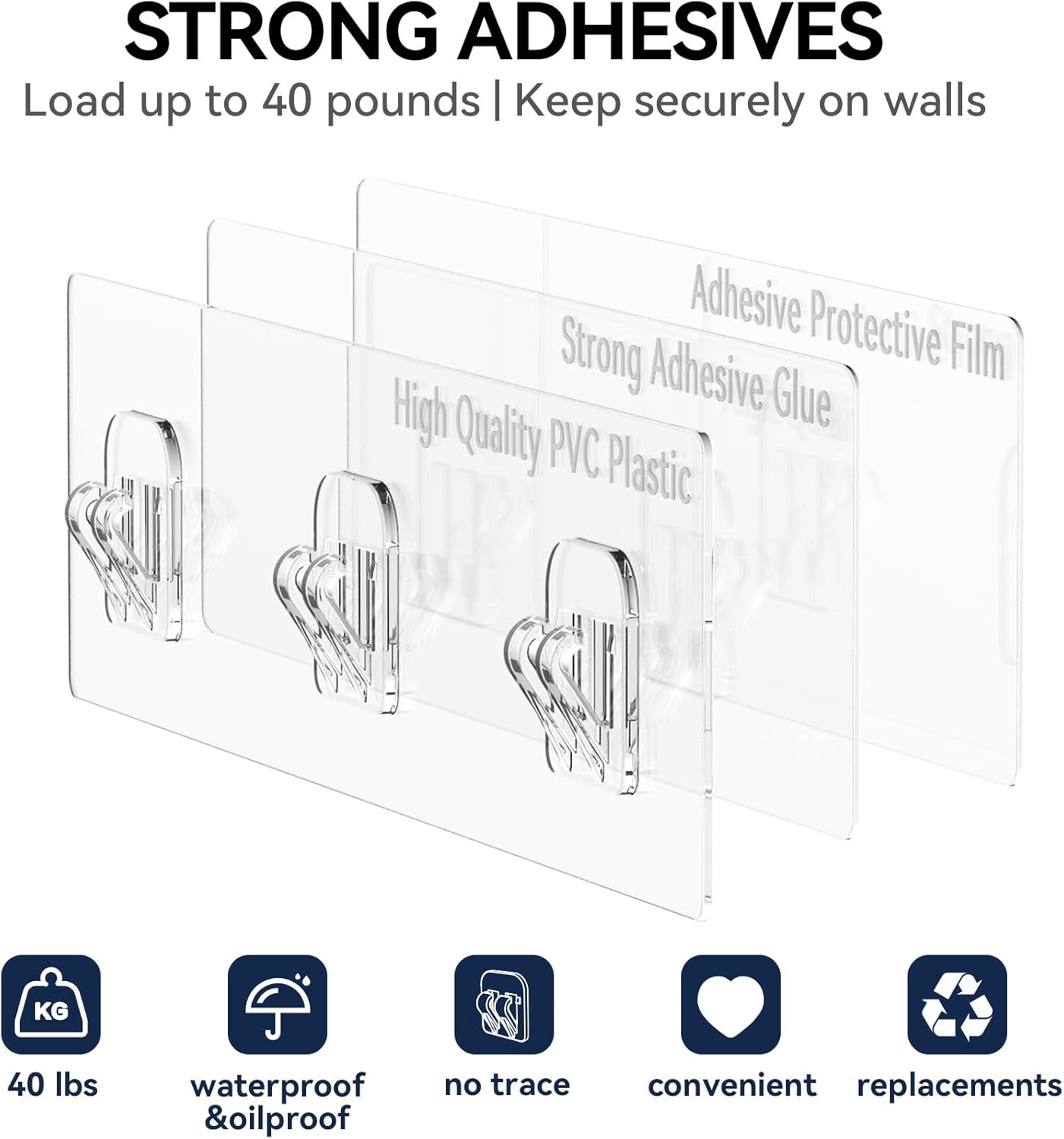 YASONIC Shower Caddy | Rustproof Adhesive Shelves for No-Drill Bathroom Organization | 6 Pack XXL Size