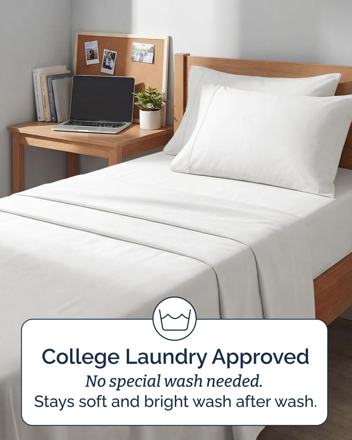 Skiennix Extra Deep Twin XL Sheet Set | 4-Piece Breathable Cooling Bedding - Soft, Wrinkle-Free Antique White