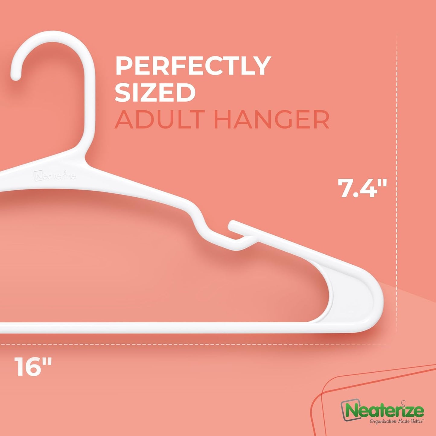 Neaterize Clothes Hangers - Space-Saving Plastic Hangers for Adults | 20-Pack in Purple