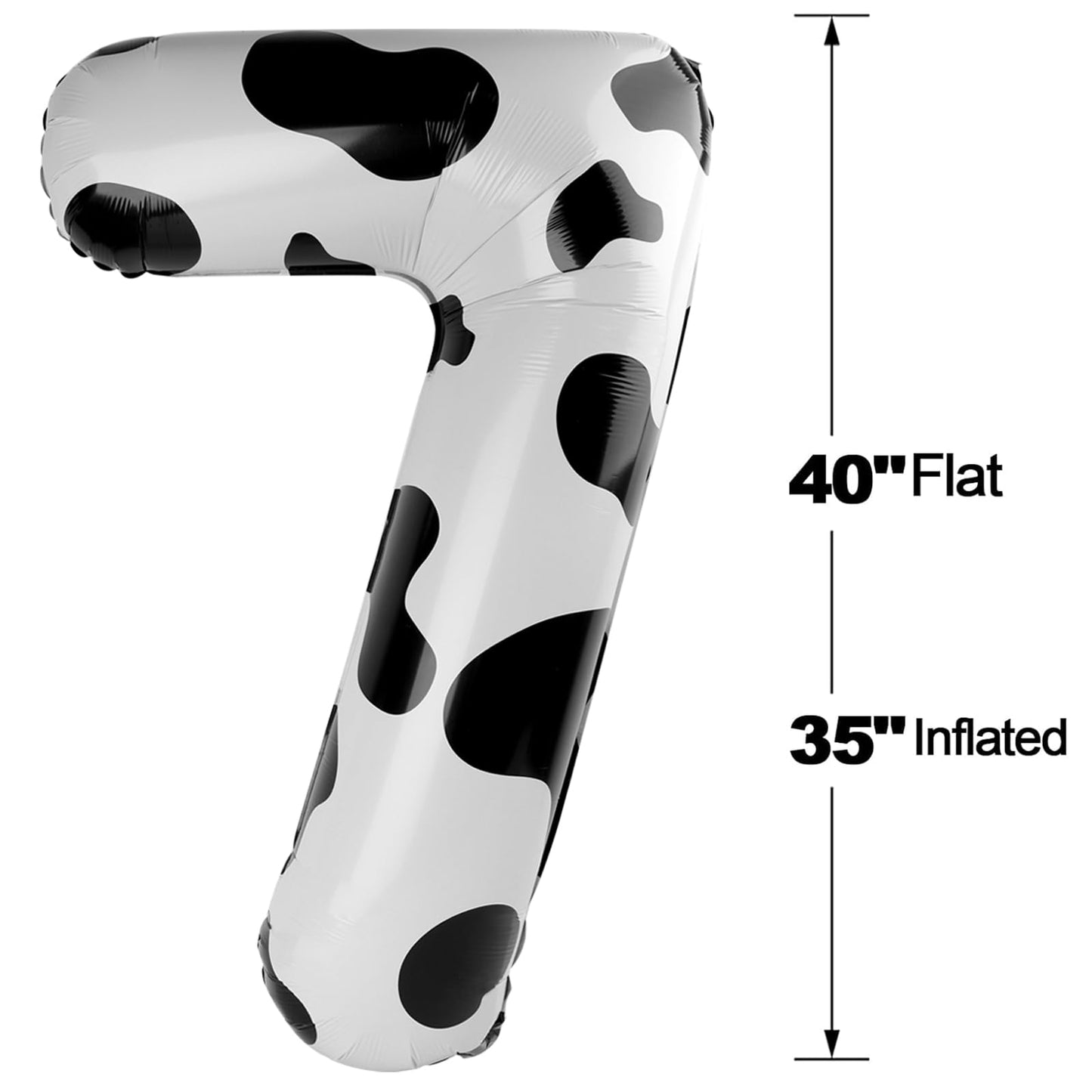 Cow Print 7 Balloon, Number 40 Inch Birthday Party Decorations, 7th Balloon Number, Cow Print Seven Birthday Decorations, Number 7