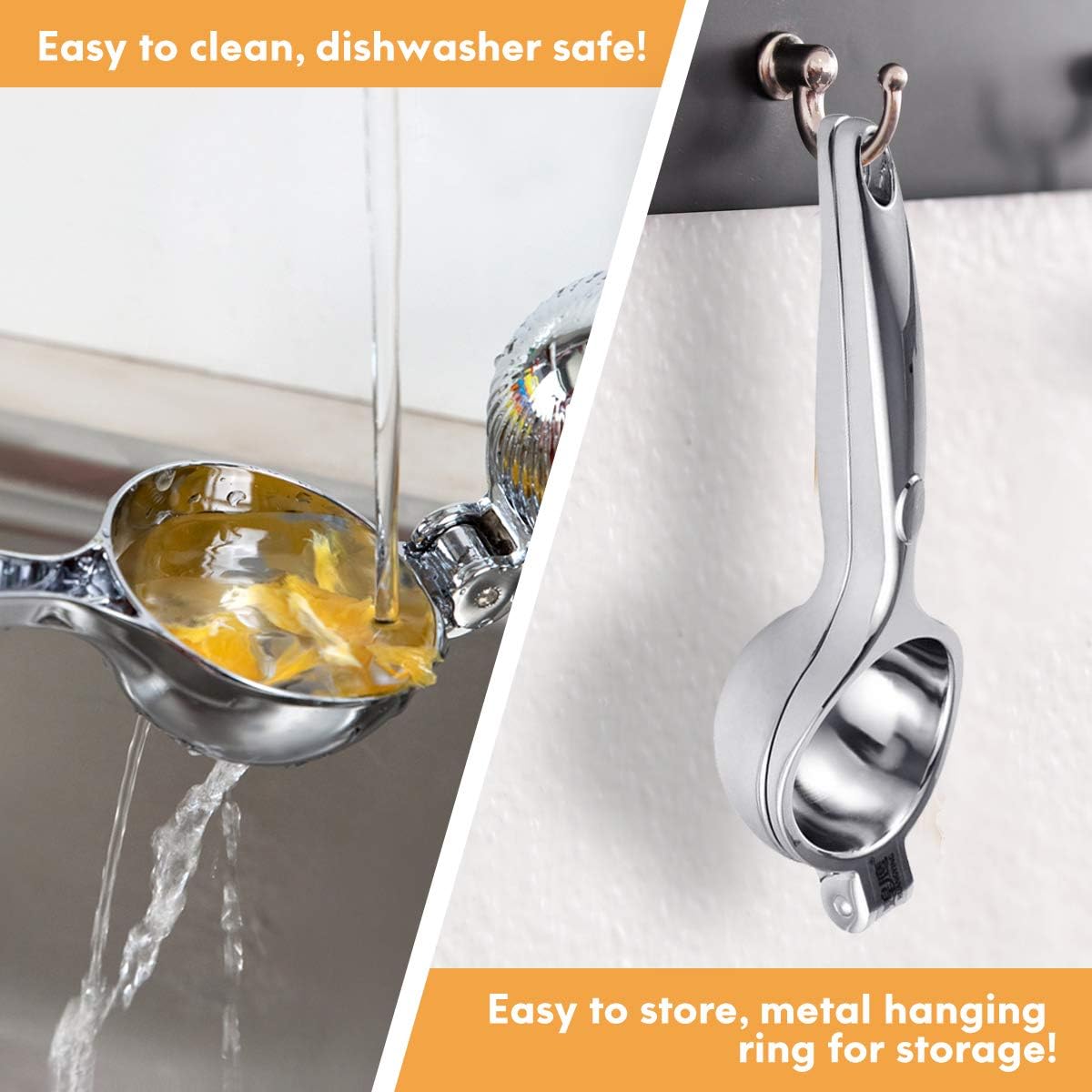 Skiennix Lemon Squeezer - Handheld Citrus Juicer with Stainless Steel Zester | Metal Lime Press